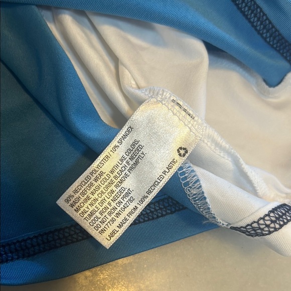 Cat & Jack Blue and White Rashguard Swim Top - Picture 4 of 4